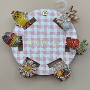 Piper K Easter Themed Rhinestone Mini Claw Clip Set NWT